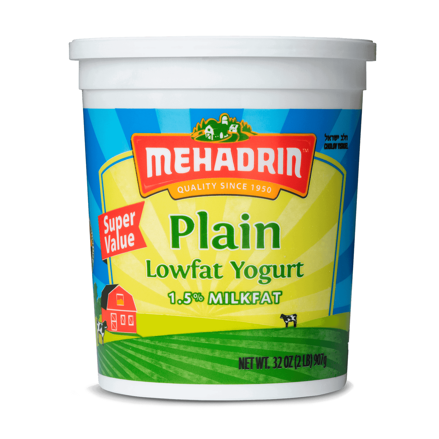Mehadrin Natural Lowfat Yogurt Plain 32oz CY (KP)