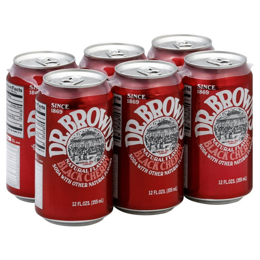 Dr. Brown's Black Cherry Soda 6-pack (KP)