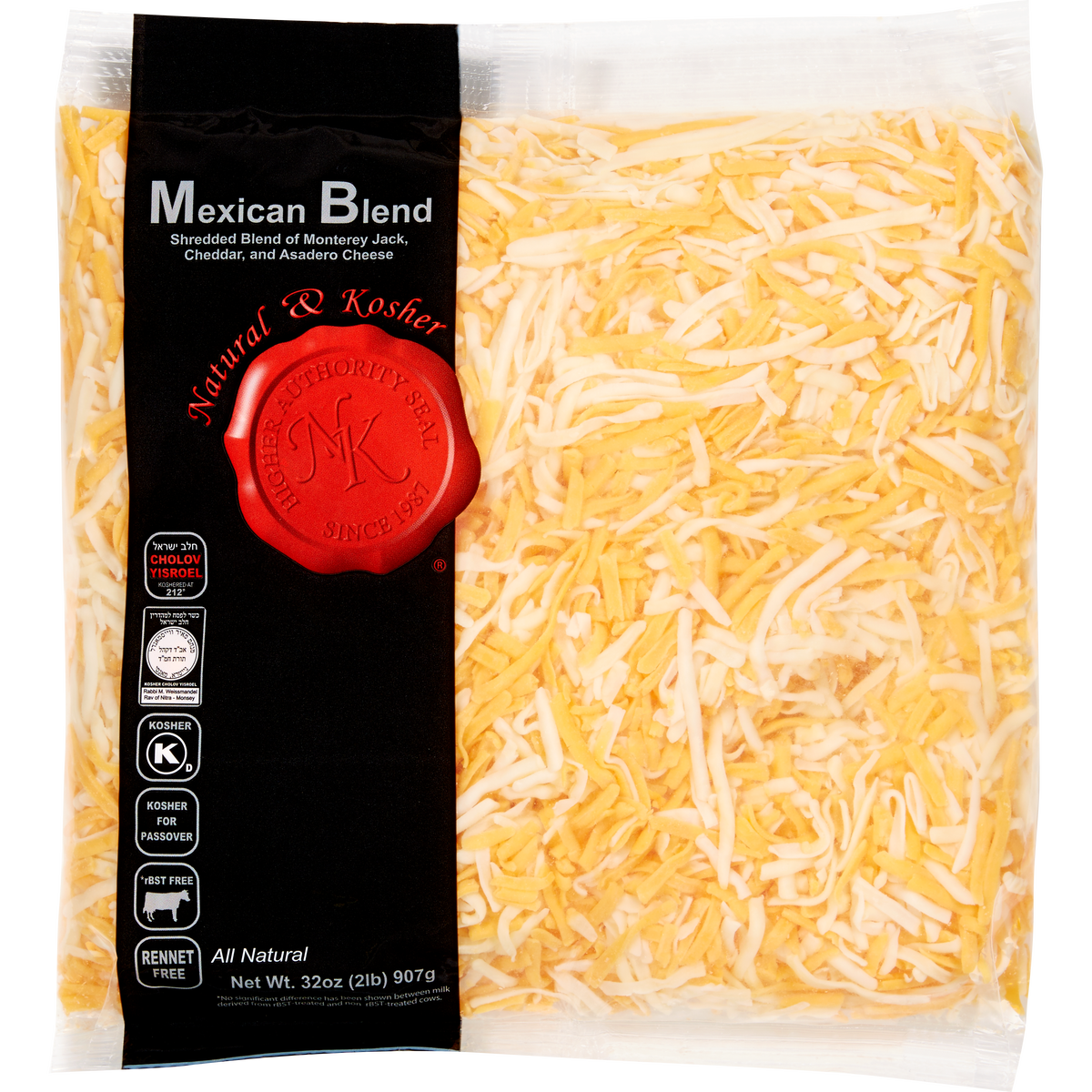 Natural & Kosher Shredded Mexican Blend 2lb CY (KP)